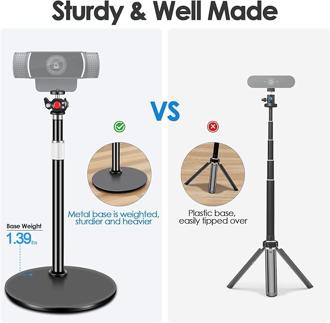 Webcam Tripod Stand for Desk: Webcam Stand for Logitech Brio | C920 | C922 | - Image 3