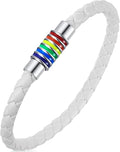 Nanafast Titanium Stainless Steel Rainbow LGBT Pride Bracelet Handmade Braided by Nanafast