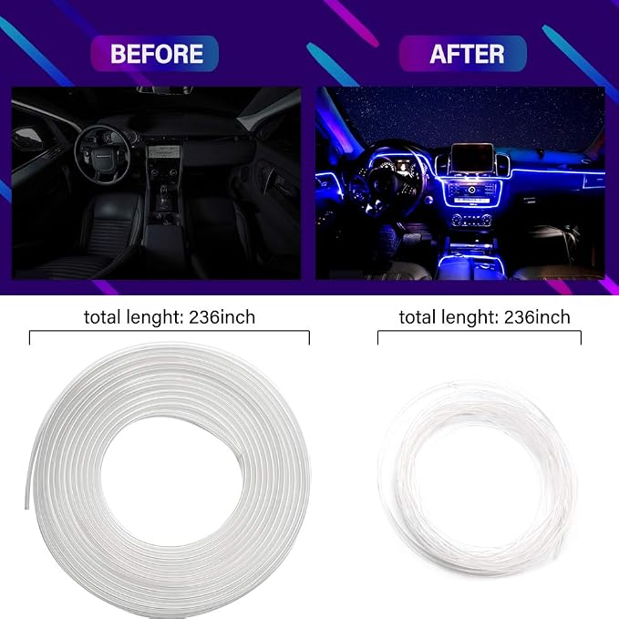 MAODANER Car LED Interior Strip Light, 16 Million Colors 5 in 1 - Image 2