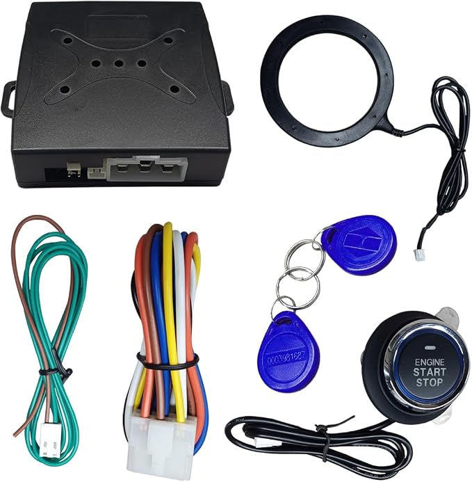 Car Push Engine Start Button Kit, DC12V Automotive Keyless Go System by Unknown