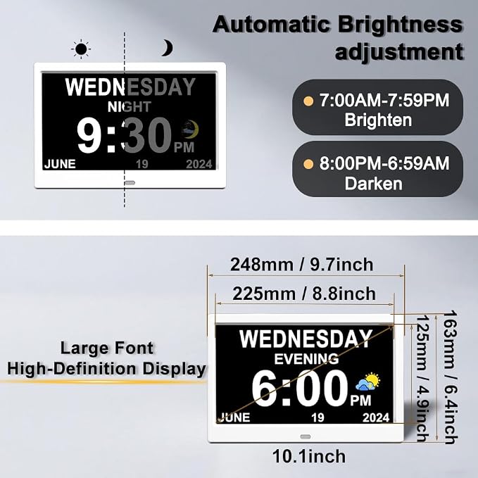 AINFTIME DST Clock with Day and Date - Image 3