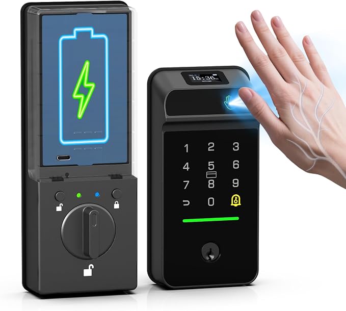 eLinkSmart Palm Vein Smart Door Lock Built-in WiFi, 6 in 1 Keyless Entry Door by TheNo1SmartPadlockCabinetLock