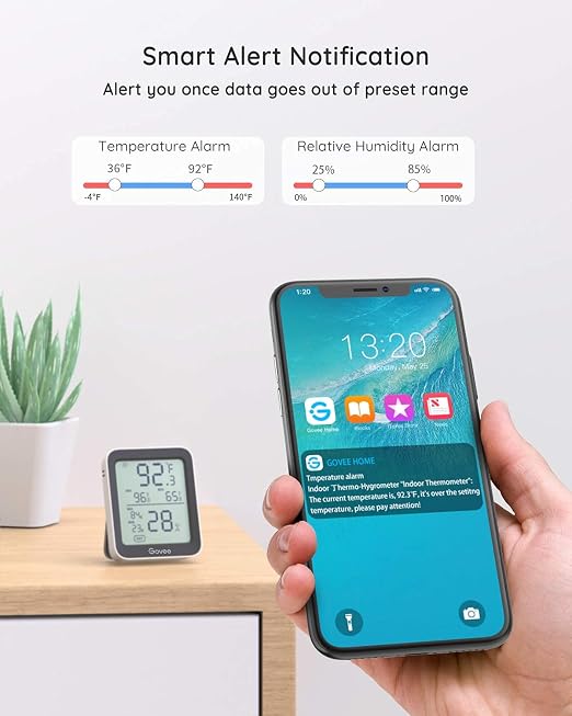 Govee Bluetooth Hygrometer Thermometer, Large LCD, Max/Min Records, 2-Year Data - Image 3