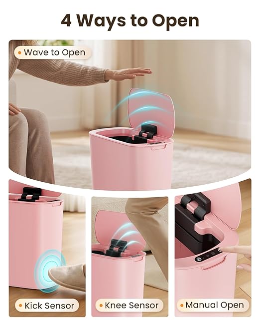 Cesun Motion Sensor Trash Can, 5 Gallon Automatic Bathroom Garbage Can - Image 2