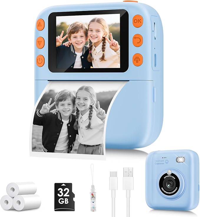 Instant Print Camera for Kids, Christmas Birthday Gifts for Girls Boys by Yusuuo
