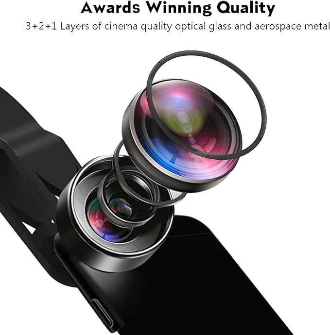 KEYWING Phone Camera Lens 3 in 1 Phone Lens Kit, 198 Fisheye Lens + 120 Super - Image 2