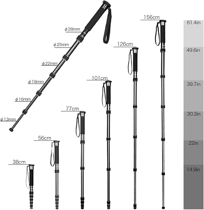 Koolehaoda Camera Monopod 61" Aluminum Portable Photography Unipod Stick - Image 3