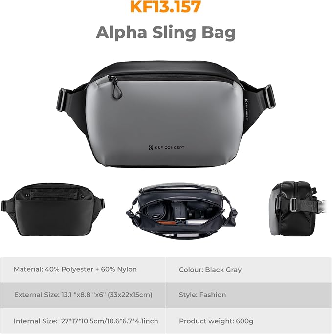 K&F CONCEPT Camera Sling Bag Crossbody Bag Waterproof Camera Shoulder Backpack - Image 6