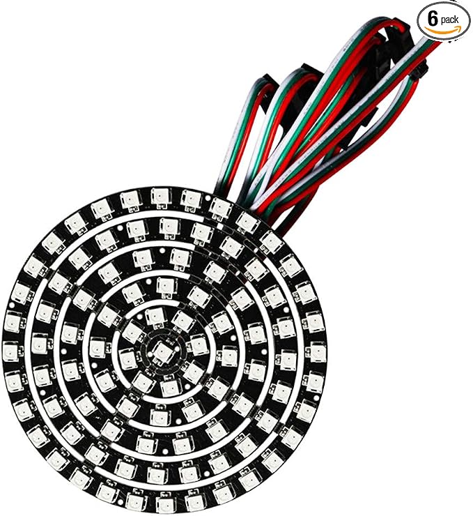 93 LEDs 6 Rings WS2812B 5050 RGB LED Ring Lamp Light Individually Addressable by WESIRI