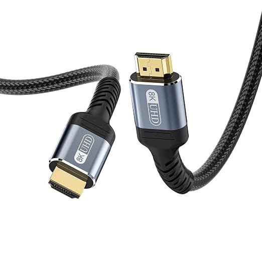 8K HDMI 2.1 Cable 8ft 48Gbps Ultra High Speed Braided Nylon HDMI Cord-8K@60Hz by Fibopitcal