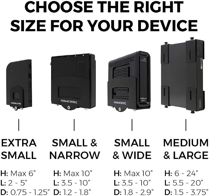 HumanCentric Adjustable Device Wall Mount, Cable Box and Modem Bracket - Image 2