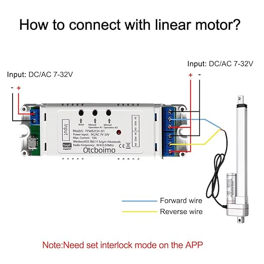 WiFi Electric Linear Actuator Controller, 2 Channel DC12V 24V, Tuya Smart WiFi - Image 3