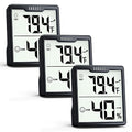 DOQAUS 3 Pieces Digital Hygrometer Indoor Thermometer Humidity Meter by DOQAUS