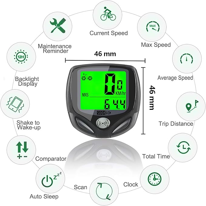 Bike Speedometer, Bicycle odometers, Bicycle Speedometer Wireless Cycle Bike - Image 2