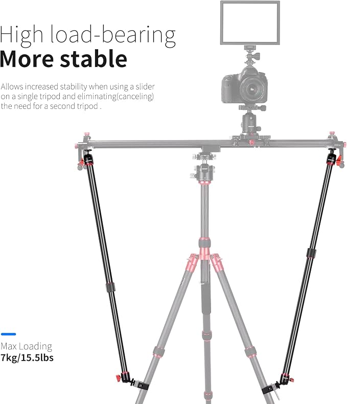 Neewer Camera Slider Support Arm Stabilizer, Extendable Poles - Image 2