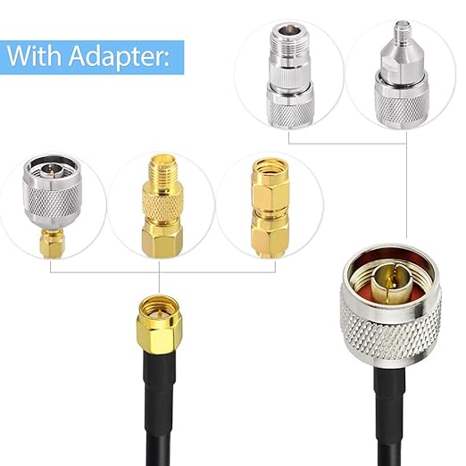 SUPERBAT SMA Male to N Male RF Coaxial Coax Cable 12inches + 5pcs RF Coax - Image 5