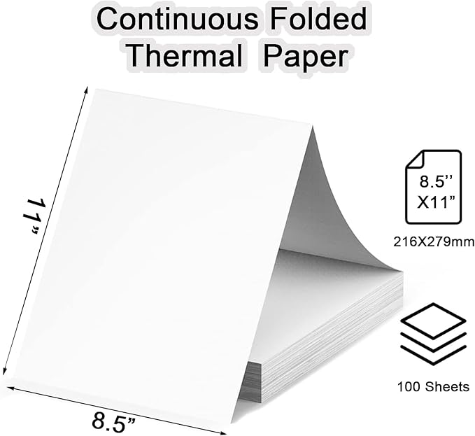 Thermal Printer Paper 8.5 x 11 Inch, 100 Sheets US Letter Size Thermal Paper - Image 5
