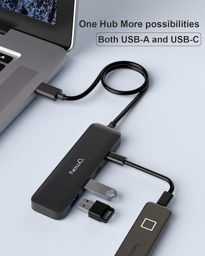 Dual USB C USB A 3.0 Hub: 4 Ports USB Hub - Image 3