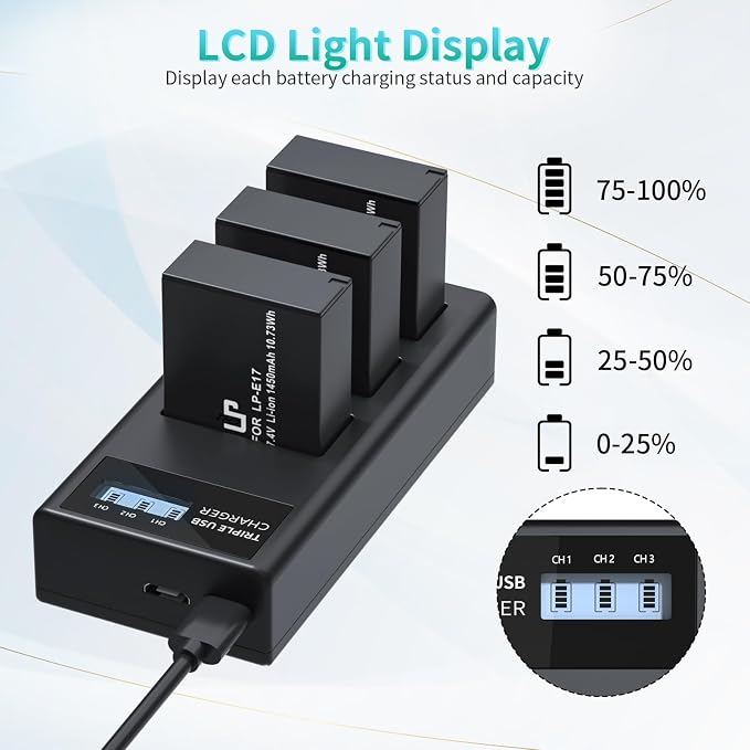 LP LP-E17 Battery and Charger Set, Rebel T8i, EOS M3, EOS 200D - Image 4