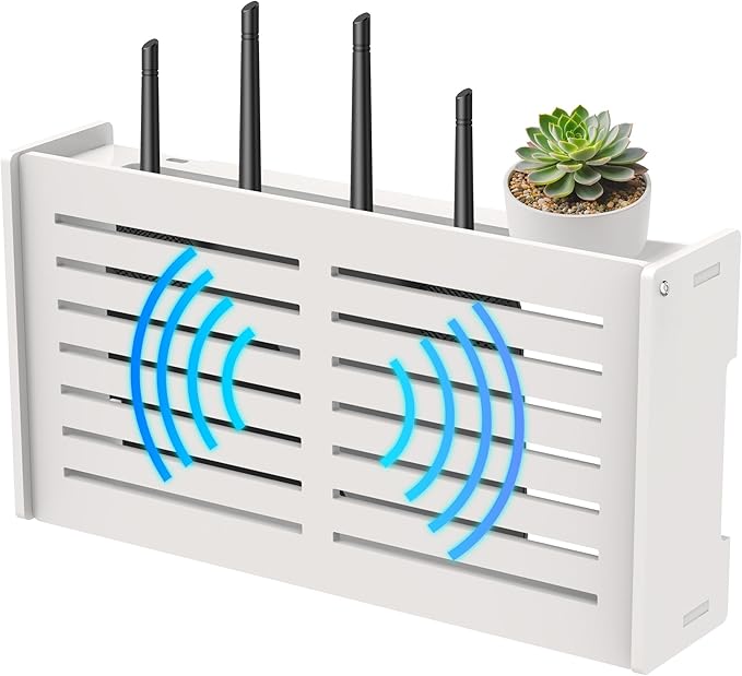 Router Shelf Wall Mount WiFi Router Box Hider Modem Cover by Unknown