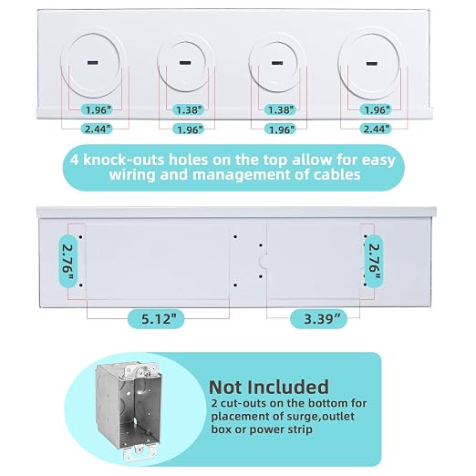 XMK 28 Inch Media Enclosure Structured Network WiFi Electrical Box w/ - Image 5