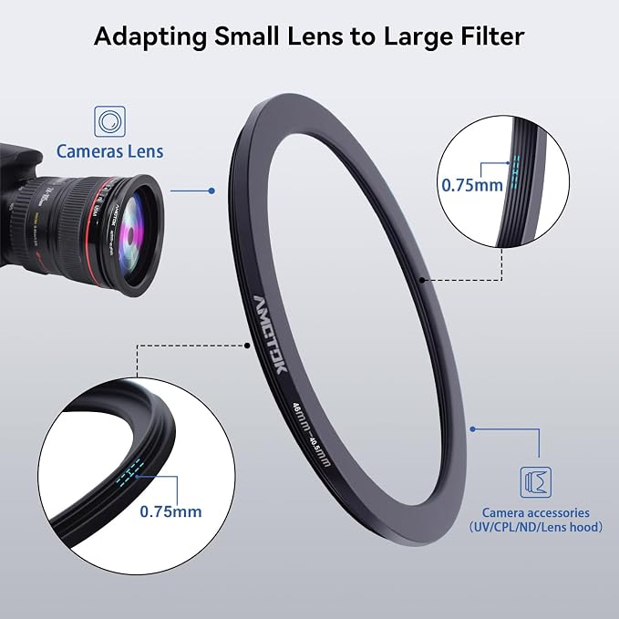 46mm Lens to 40.5mm Camera Lens Adapter, 46mm to 40.5mm Filter Step-Down Ring - Image 3
