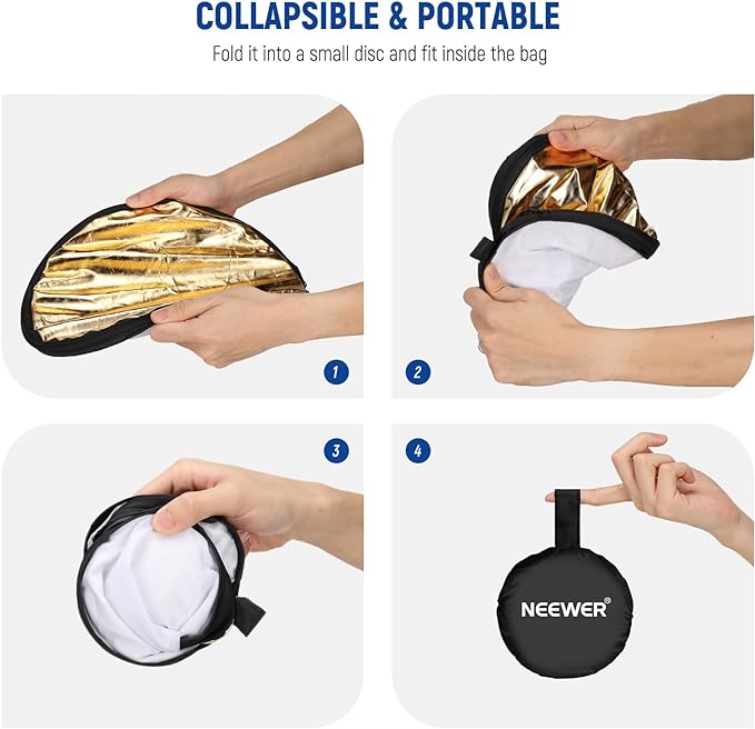 NEEWER 12"/30cm Light Reflector Light Diffuser 5 in 1 Collapsible Multi Disc - Image 5