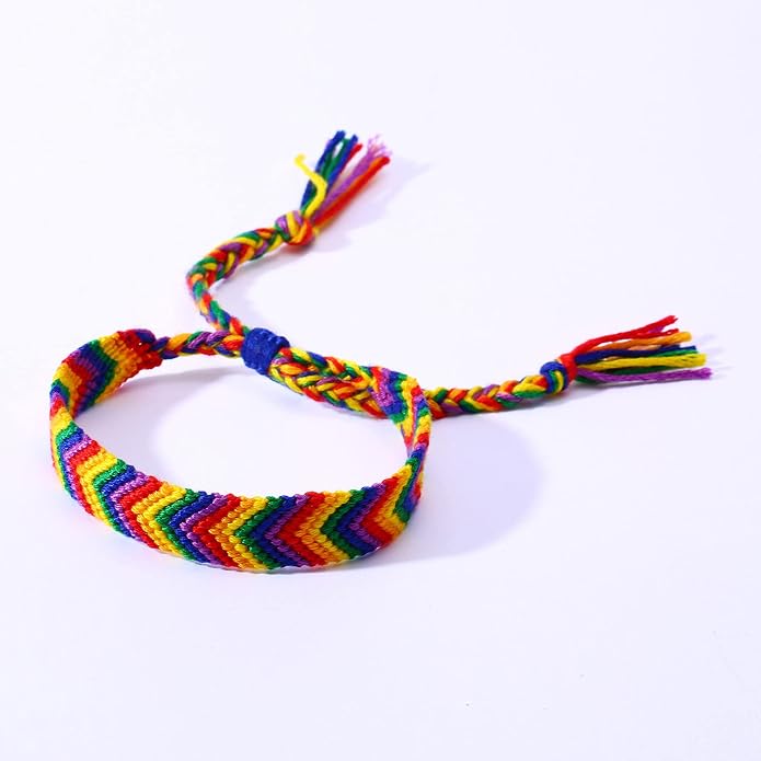 Nanafast Titanium Stainless Steel Rainbow LGBT Pride Bracelet Handmade Braided - Image 4