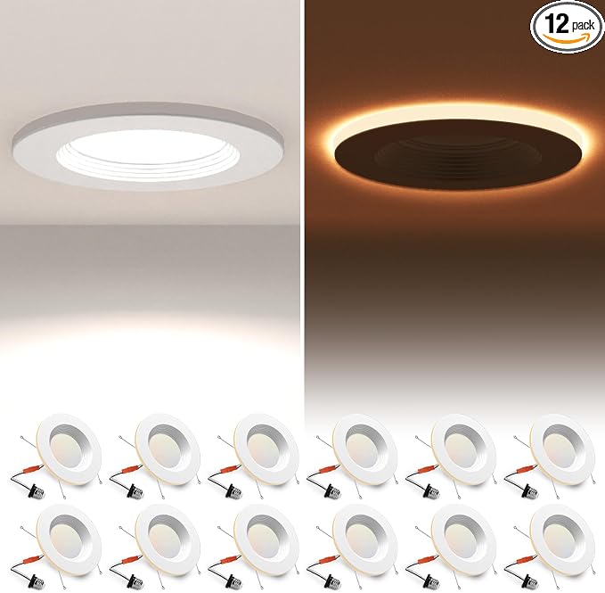 POWERASIA 12 Pack 4 Inch LED Can Lights by POWERASIA