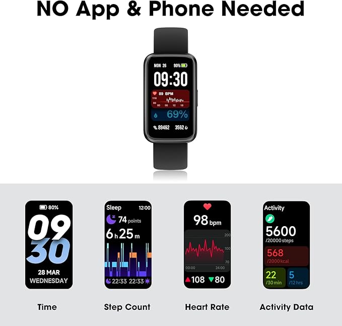 Long Battery Pedometer Watch 14 Days Battery Life, Slim Design No App/Phone - Image 3