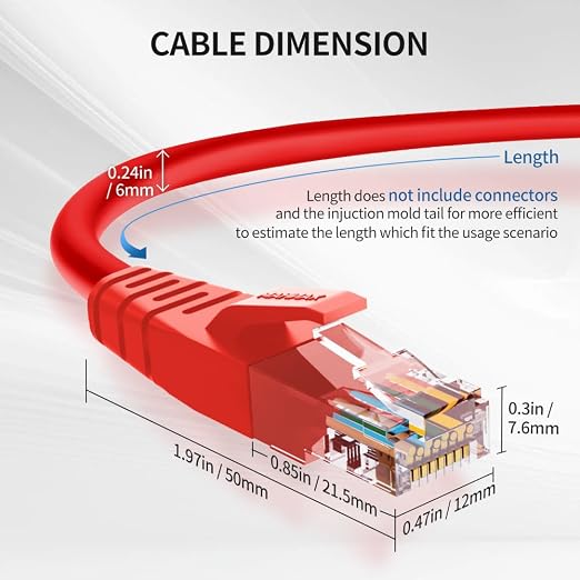 Cat6 Ethernet Cable 6 Feet 10 Pack Network RJ45 Cat6 Internet Patch Cable - Image 6