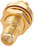 RP-SMA Female to SMA Female Bulkhead Panel Mount Adapter 50 Ohm Low Loss RF by Unknown