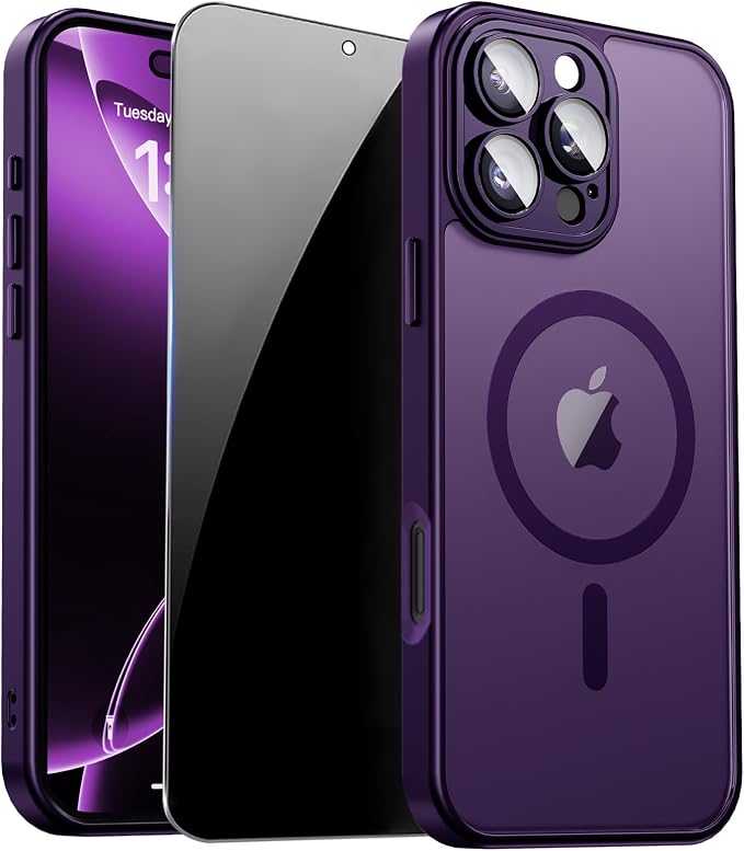 for iPhone 16 Pro Case with Privacy Screen Protector and Camera Protection by ZOZDOKG