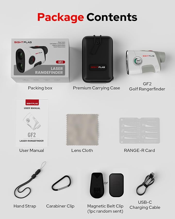 GF2 Golf Rangefinder with Slope, 1300 Yards Laser Range Finder, 7.5X - Image 8
