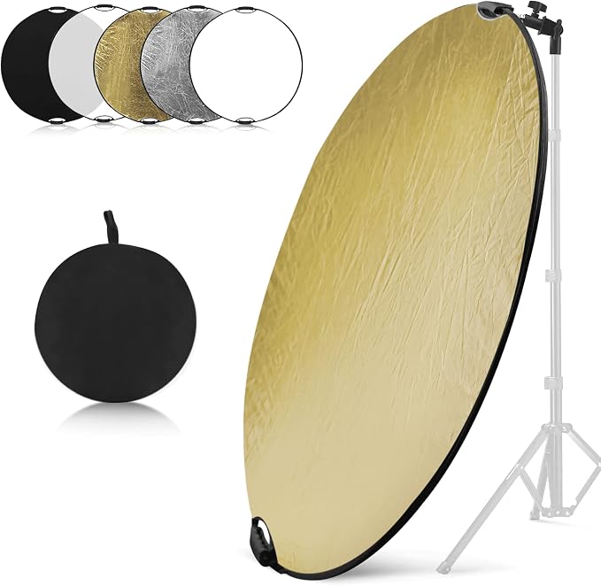 Wellmaking 43Inch/110cm Photography Light Reflector, Portable Foldable 5 in 1 by WELLMAKING