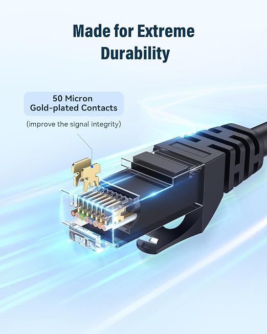 Cat 6 Ethernet Cable 20ft, High Speed 10Gbps Network Cable, UTP 24AWG Flexible - Image 5
