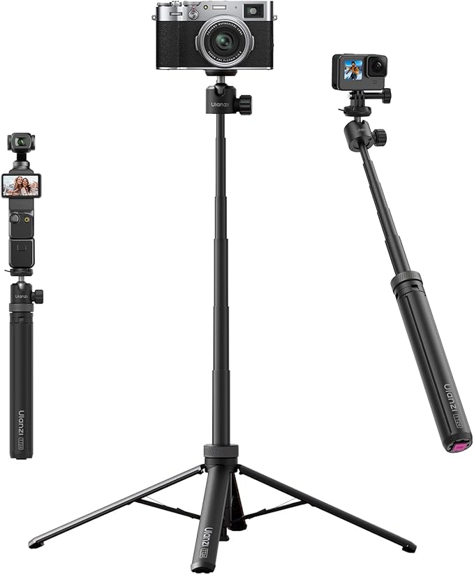 Upgrade 59" Tripod Stand w Auto-Open 4-Leg, ULANZI TT24 Vlogging Selfie Stick by ulanzi