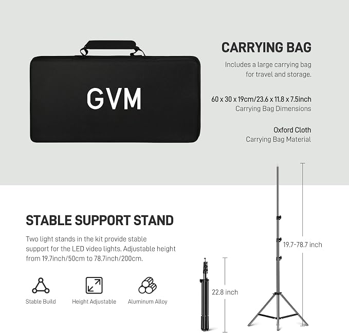 GVM RGB LED Video Light Kits, 800D 6X Upgraded Studio Lights - Image 4