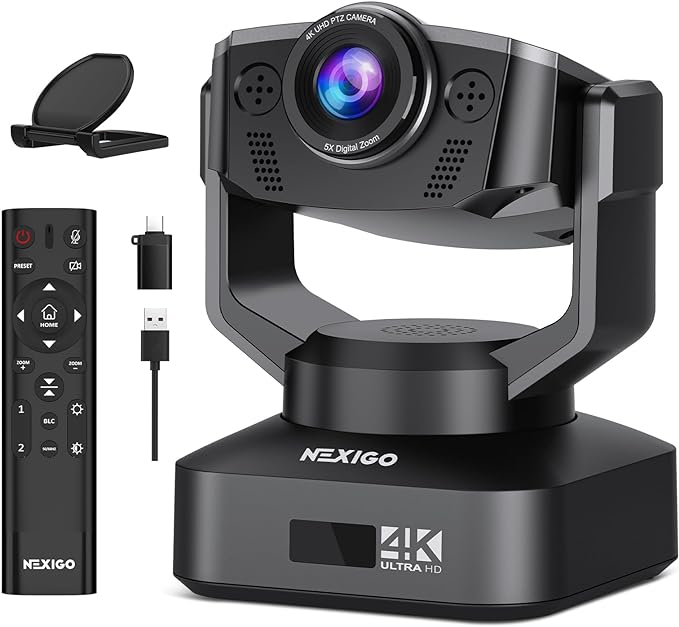 NexiGo Zoom Certified, N990 4K PTZ Webcam, Video Conference Camera System by NexiGo