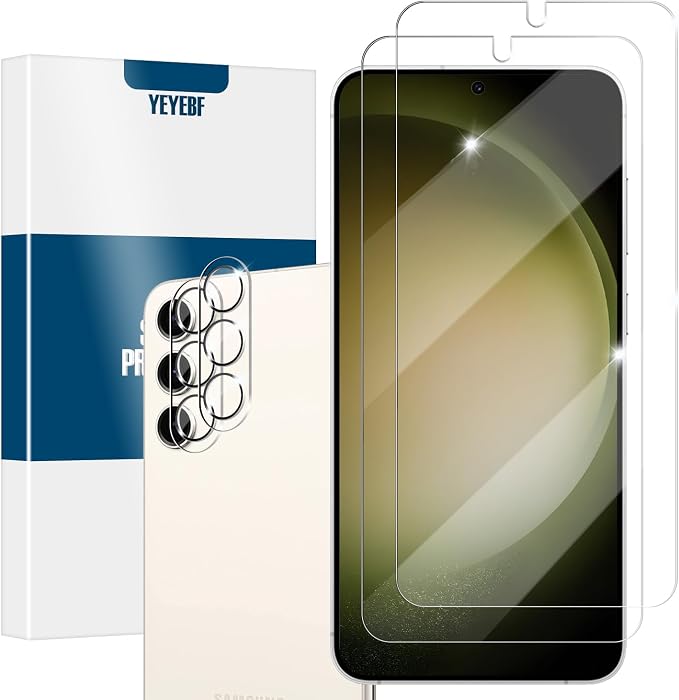 Screen Protector for Samsung Galaxy S23, Tempered Glass for Galaxy S23 & Camera by YEYEBF