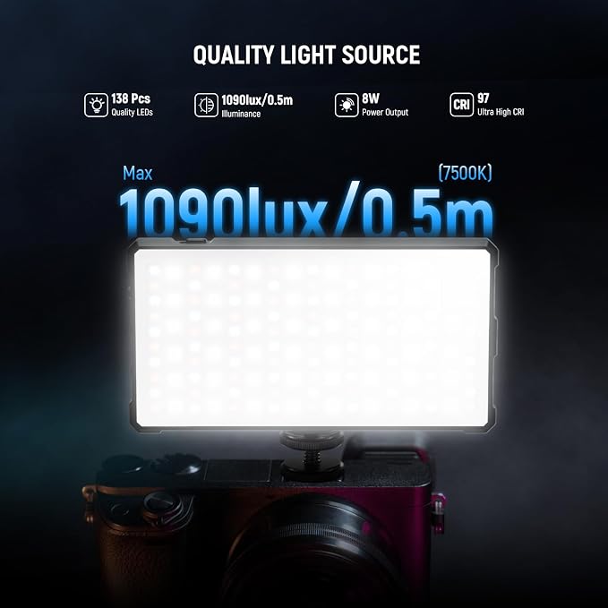 NEEWER Basics RGB Video Light, 8W 2700K-7500K Portable Full RGB Colors 17 - Image 3