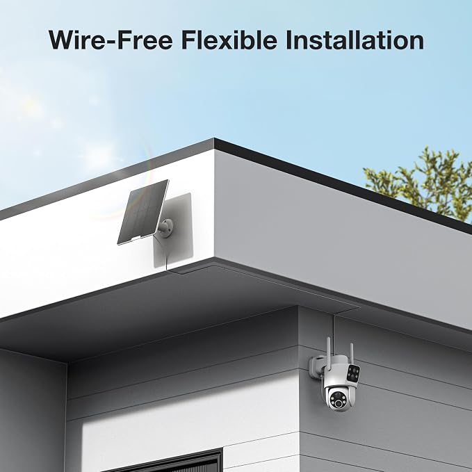 TKENPRO 2 Pack Dual Lens Solar Security Cameras Wireless Outdoor, 2K Full HD - Image 6