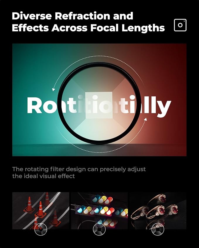 K&F CONCEPT 77m Fractal Filter Rotatable Prism Camera Lens 4+1 Fractal Special - Image 6