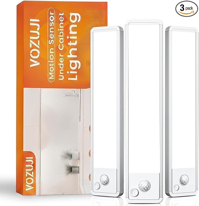 Under Cabinet Motion Sensor Lighting: Dimmable Rechargeable Lights Indoor by Vozuji