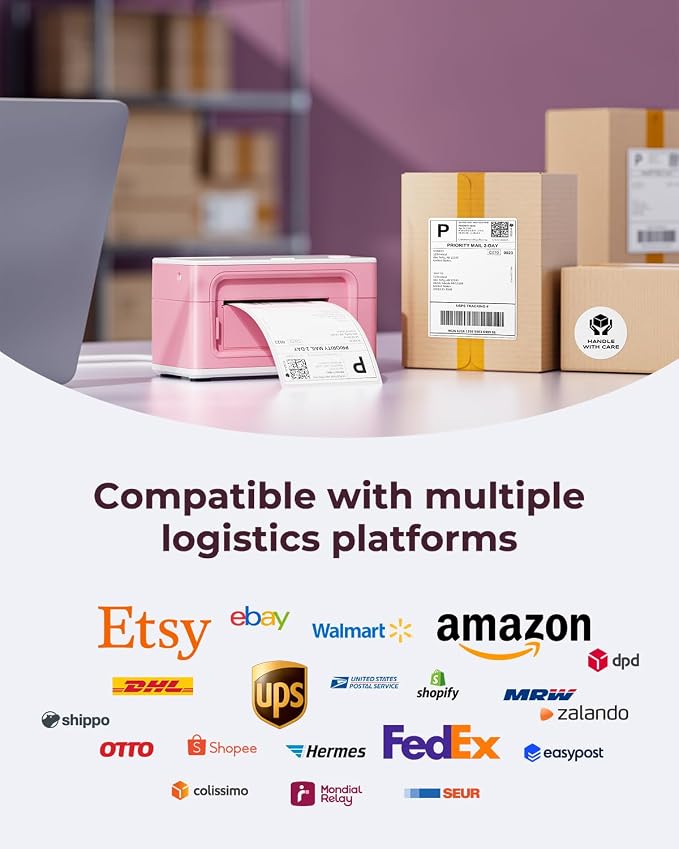 MUNBYN Bluetooth Thermal Label Printer 941BP, Wireless 300DPI 4x6 Shipping - Image 6
