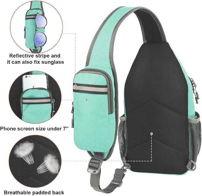 WATERFLY Crossbody Sling Backpack Sling Bag Travel Hiking Chest Bag Daypack - Image 3