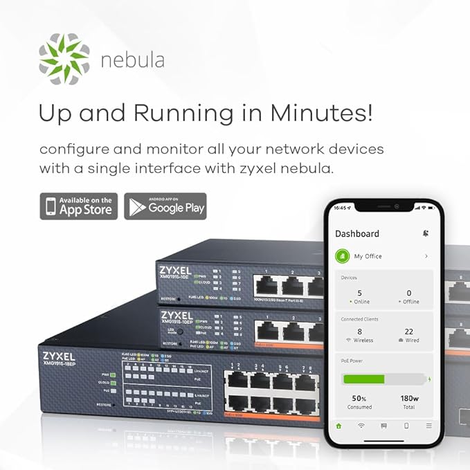 Zyxel 8 Port PoE 2.5Gb Switch | Smart Managed Network Ethernet Switch | 8X 2.5G - Image 3
