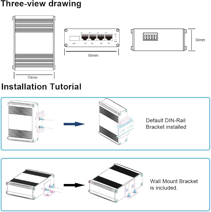 Industrial Gigabit 4-Port Ethernet Switch - Image 3