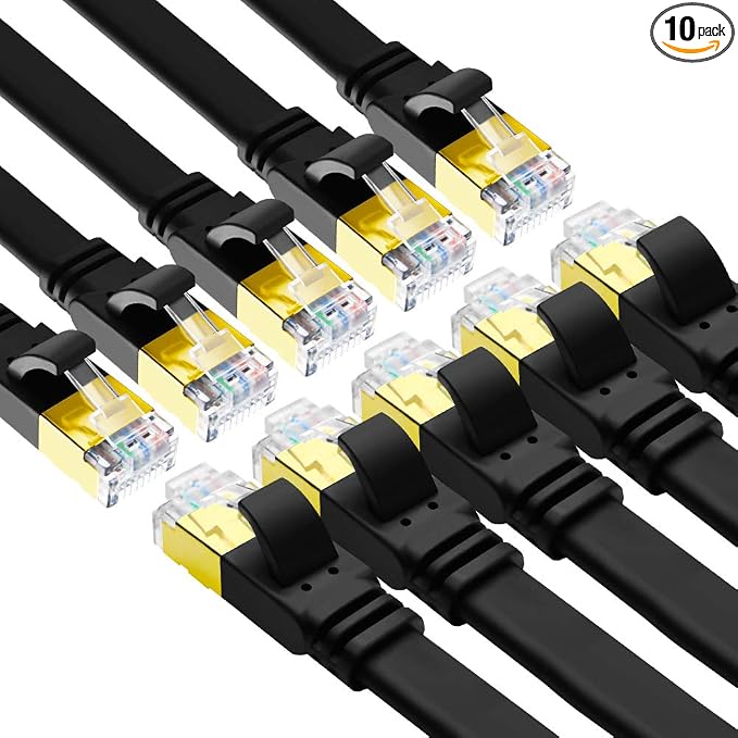 Yauhody CAT 8 Ethernet Cable, CAT8 High Speed 40Gbps 2000MHz 26AWG Flat SFTP by Yauhody