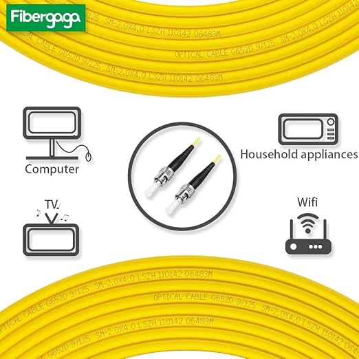 Fibergaga-5m OS2 ST to ST Fiber Patch Cable, Single Mode, Length Option: - Image 3